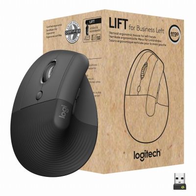 Logitech Lift for Business souris Bureau Gauche RF sans fil + Bluetooth Optique 4000 DPI