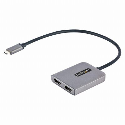 StarTech.com Adaptateur USB-C vers Double HDMI, Hub USB Type-C Multi-Moniteur MST, Double Écran HDMI 4K 60Hz pour Ordinateur Portable Extender / Splitter, HDR, Câble Intégré Extra-Long - Windows Uniquement