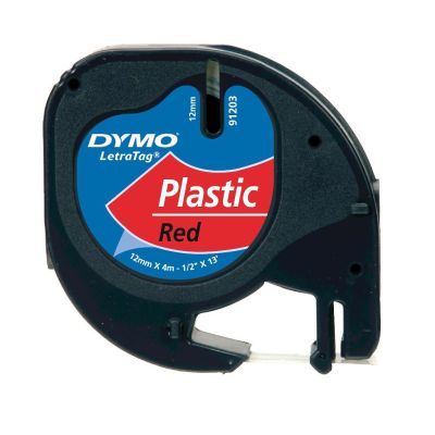 DYMO Tape/Plastic Red 12mx4mm f LetraTag