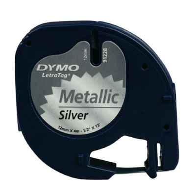 DYMO Tape/Metal Silver 12mx4mm f LetraTag