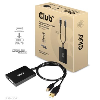CLUB3D CAC-1130-A câble vidéo et adaptateur 0,6 m DVI-D Mini DisplayPort + USB Type-A Noir