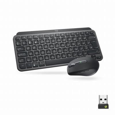 Logitech MX Keys Mini Combo for Business clavier Souris incluse Bureau RF sans fil + Bluetooth QWERTY US International Graphite