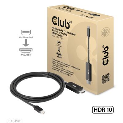 CLUB3D CAC-1187 câble vidéo et adaptateur 1,8 m Mini DisplayPort HDMI Noir