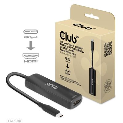 CLUB3D CAC-1588 câble vidéo et adaptateur 0,17 m USB Type-C HDMI Noir