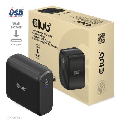 CLUB3D CAC-1908 chargeur d'appareils mobiles Manettes de jeu, Ordinateur portable, Téléphone portable, Ordinateur portable, Consoles portables, Smartphone Noir USB Intérieure
