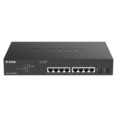 D-Link DGS-1100-10MPV2 Géré L2 Gigabit Ethernet (10/100/1000) Connexion Ethernet, supportant l'alimentation via ce port (PoE) 1U Noir