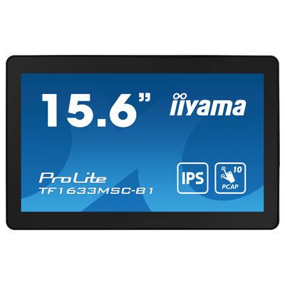 iiyama ProLite TF1633MSC-B1 écran plat de PC 39,6 cm (15.6") 1920 x 1080 pixels Full HD Écran tactile Noir