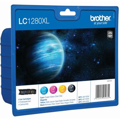 Brother LC-1280XLVALBPDR cartouche d'encre 4 pièce(s) Original Rendement élevé (XL) Noir, Cyan, Magenta, Jaune