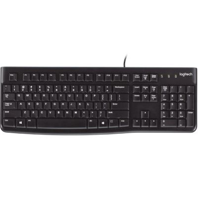 Logitech K120 Corded Keyboard clavier Bureau USB QWERTY Anglais britannique Noir