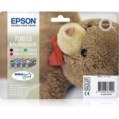 Epson Teddybear Multipack "Ourson" (T0615) - Encres DURABrite Ultra N, C, M, J