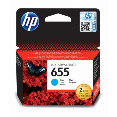 HP 655 original Ink cartridge CZ110AE BHK cyan standard capacity 600 pages 1-pack