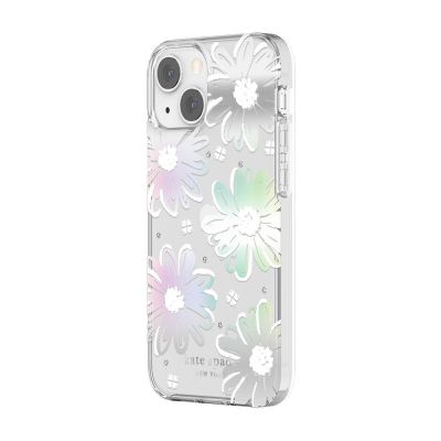 INCIPIO Kate Spade New York Protective Hardshell Case for iPhone 13 mini - Daisy Iridescent Foil/White/Clear/Gems