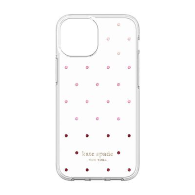 INCIPIO Kate Spade New York Protective Hardshell Case for iPhone 13 mini - Pin Dot Ombre/Pink/Clear