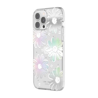 INCIPIO Kate Spade New York Protective Hardshell Case for iPhone 13 Pro Max - Daisy Iridescent Foil/White/Clear/Gems