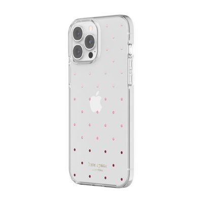 INCIPIO Kate Spade New York Protective Hardshell Case for iPhone 13 Pro Max - Pin Dot Ombre/Pink/Clear