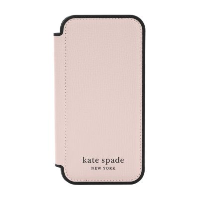 INCIPIO Kate Spade New York Folio Case for iPhone 13 mini - Pale Vellum/Black Border/Black Logo