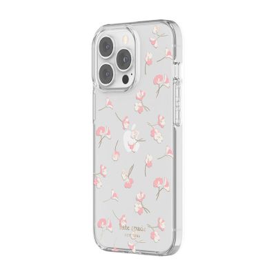 INCIPIO Kate Spade New York Protective Hardshell Case for iPhone 13 Pro - Falling Poppies Blush/Cream/Gold Foil/Clear/Crystal Gems