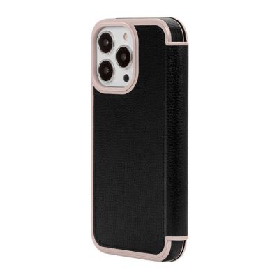 INCIPIO Kate Spade New York Folio Case for iPhone 13 Pro - Black/Pale Vellum Border/Pale Vellum Logo