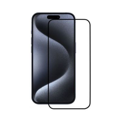 MW Glass 3D Case Friendly Black for iPhone 15