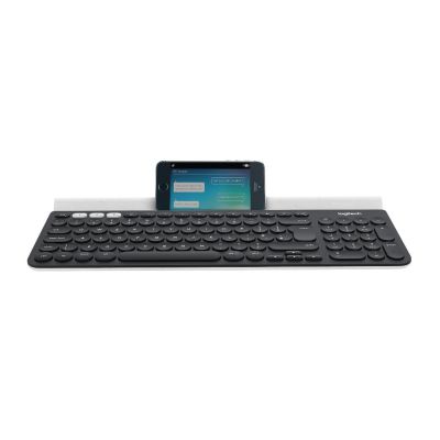 Logitech K780 Multi-Device Wireless Keyboard clavier RF sans fil + Bluetooth QWERTZ Allemand Gris, Blanc
