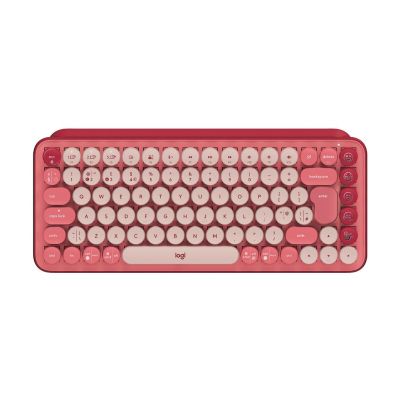 Logitech Pop Keys clavier RF sans fil + Bluetooth QWERTY Anglais britannique Bourgogne, Rose, Rose