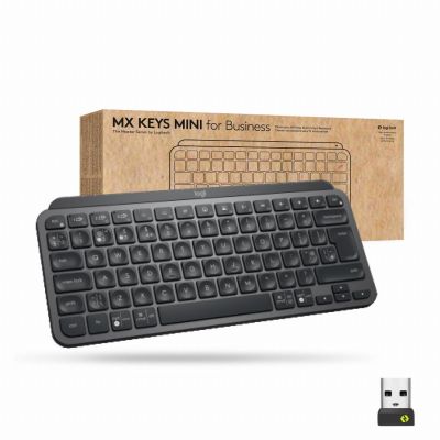 Logitech Mx Keys Mini For Business clavier Bureau RF sans fil + Bluetooth QWERTY Anglais Graphite