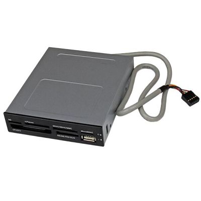 StarTech.com Lecteur de cartes mémoire interne de 3,5 pouces avec port USB 2.0 - Multicartes 22-en-1 - Noir