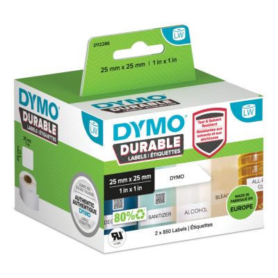 DYMO LW Ribbon White Plastic 25x25mm 2roll851