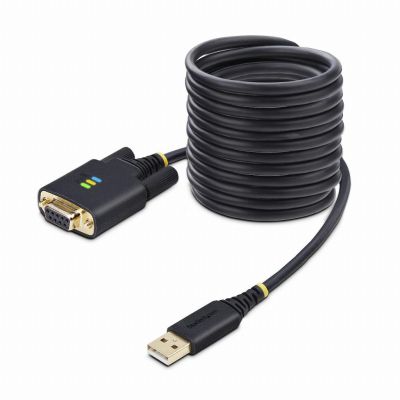 STARTECH.COM 10ft/3m USB to Null Modem Serial Adapter Cable COM Retention FTDI USB-A to RS232 Changeable DB9 Screws/Nuts