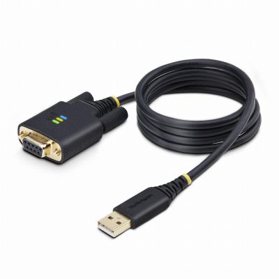 STARTECH.COM 3ft 1m USB to Null Modem Serial Adapter Cable COM Retention FTDI USB-A to RS232 Changeable DB9 Screws/Nuts
