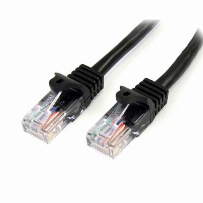StarTech.com Câble réseau Cat5e UTP sans crochet de 1m - Cordon Ethernet RJ45 anti-accroc - M/M - Noir
