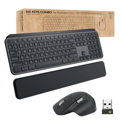 Logitech MX Keys combo for Business Gen 2 clavier Souris incluse Bureau RF sans fil + Bluetooth AZERTY Français Graphite