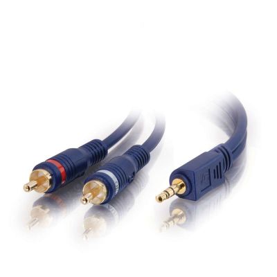 C2G 2m Velocity 3.5mm Stereo Male to Dual RCA Male Y-Cable câble audio 3,5mm 2 x RCA Noir