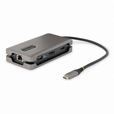 StarTech.com Adaptateur Multiport USB-C - 4K 60Hz HDMI/DP - Hub USB 3 Ports - 100W Power Delivery Pass-Through, GbE, Mini Station d'Accueil/Docking Station avec Chargeur - Adaptateur USB C vers HDMI, Câble de 30cm