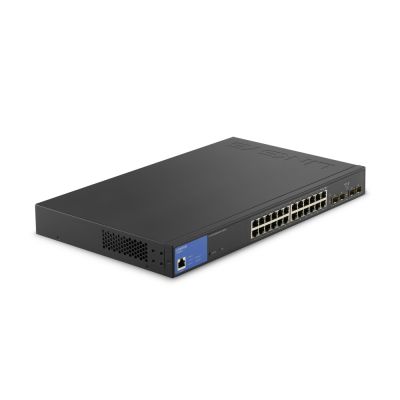 Linksys Switch réseau manageable 24 ports Gigabit avec 4 ports uplink SFP 1 G - PoE / PoE+