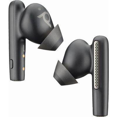 POLY Écouteurs noir charbon Voyager Free 60+ UC + adaptateur USB-C BT700 + étui de charge avec écran tactile