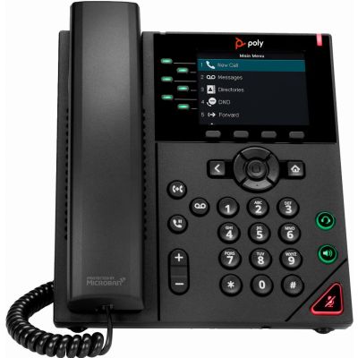 POLY Téléphone IP VVX 350 à 6 lignes et compatible PoE