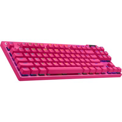 LOGITECH G PRO X TKL LIGHTSPEED Gaming Keyboard - MAGENTA - (US) INTL - 2.4GHZ/BT - N/A - EMEA28-935 - TACTILE