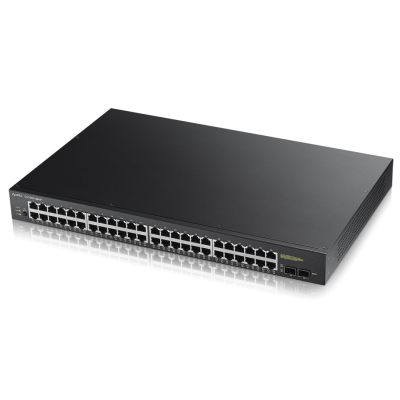 Zyxel GS1900-48HP Géré L2 Gigabit Ethernet (10/100/1000) Connexion Ethernet, supportant l'alimentation via ce port (PoE) Noir