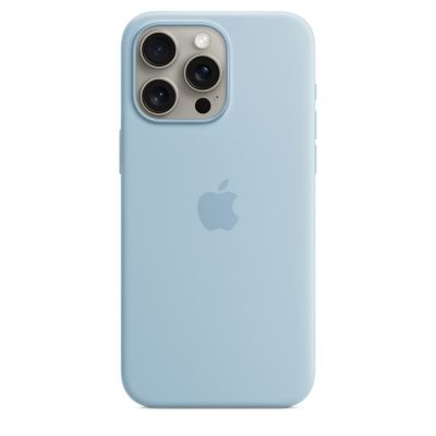 Apple IPHONE 15 PRO MAX SI CASE LIGHT BLUE-ZML
