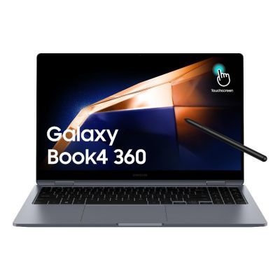 Samsung Galaxy Book4 360 NP750QGK-KG2BE laptop Hybride (2-en-1) 39,6 cm (15.6") Écran tactile Full HD Intel Core 5 120U 16 Go LPDDR5x-SDRAM 256 Go SSD Wi-Fi 6E (802.11ax) Windows 11 Home Gris
