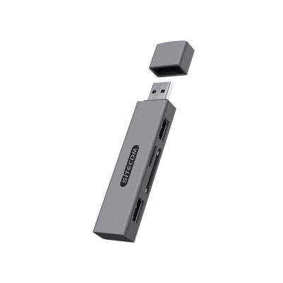 Sitecom USB Stick Card Reader with 2 USB ports