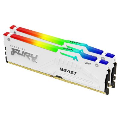 Kingston Technology FURY Beast 32 Go 5200 MT/s DDR5 CL36 DIMM (Kits de 2) White RGB EXPO