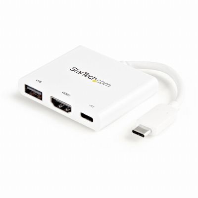 StarTech.com Adaptateur multiport USB-C vers HDMI 4K avec USB Power Delivery et port USB-A - Blanc