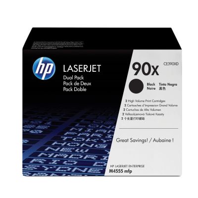 HP 90X pack de 2 toners LaserJet noir grande capacité authentiques