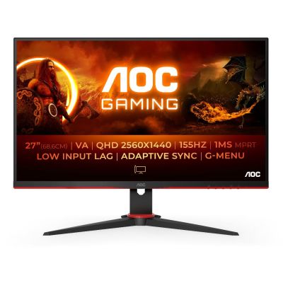 AOC G2 Q27G2E/BK écran plat de PC 68,6 cm (27") 2560 x 1440 pixels Quad HD Noir, Rouge