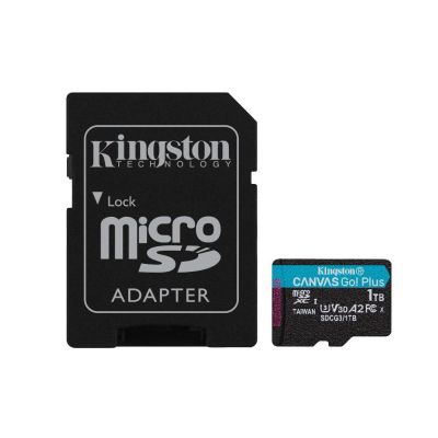 Kingston Technology Carte microSDXC Canvas Go Plus 170R A2 U3 V30 de 1To + ADP