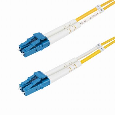 StarTech.com Câble Fibre Optique de 1m Duplex Monomode LC à LC (UPC) OS2, 9/125µm, 100G, Cordon Fibre Optique, Insensible à la Courbure, Faible Perte d'Insertion, Cordon Patch Fibre LSZH