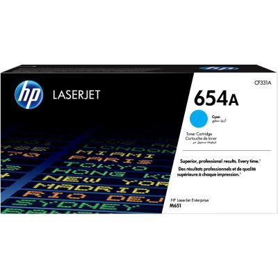 HP 654A toner cyan authentique LaserJet