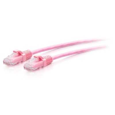 C2G Câble de raccordement Ethernet fin Cat6a non blindé (UTP) avec protection anti-accrochage de 0,9 m - Rose